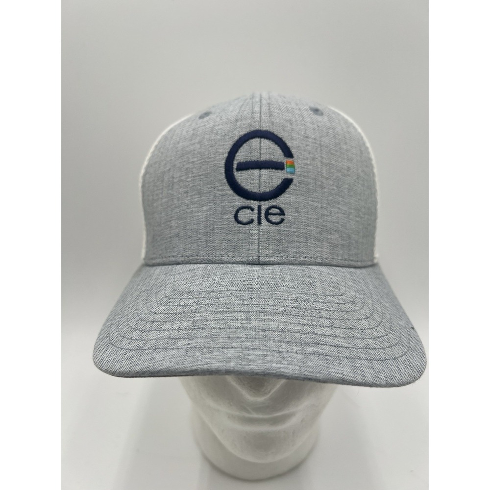 CIE Logo Trucker Hat Gray White Snapback Yupoong 110 Flexfit Tech Cap